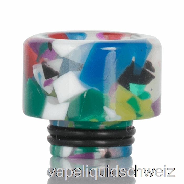 510 Widebore Resin Drip Tip Clear Rainbow Mosaik Vape Schweiz